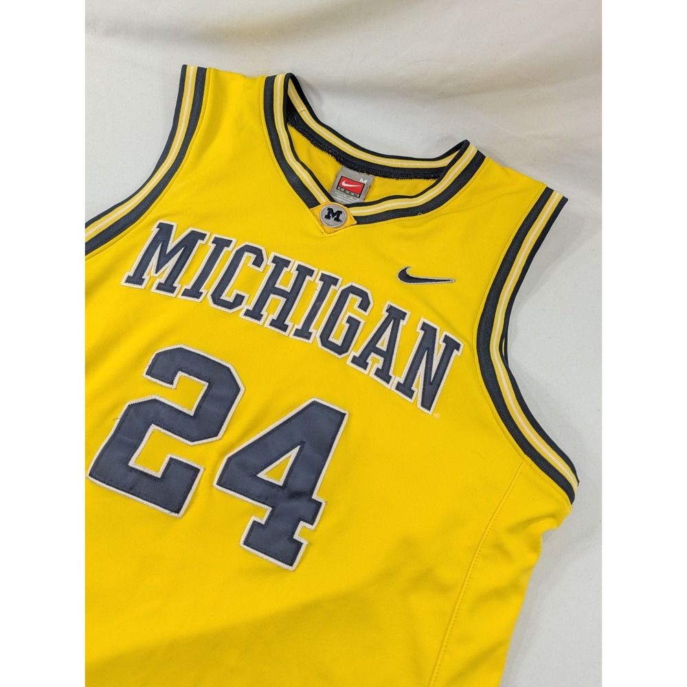 VTG 90s Nike Elite Michigan Basketball Jimmy King Size Med Fab Five #24 Jersey